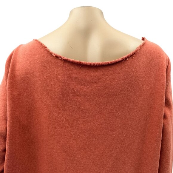 Lauren Conrad Custom Cut Peace Love Sunshine Boxy Crop Sweater Rust Orange L - Picture 9 of 10